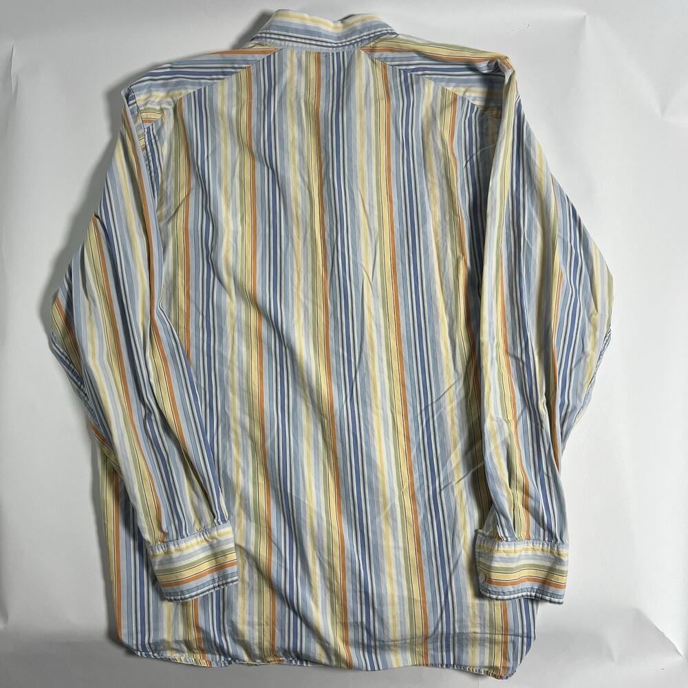 J. Ferrar‎ Men's Multicolor Striped Woven Cotton Button-Up Shirt Long Sleeve XL - Picture 5 of 7